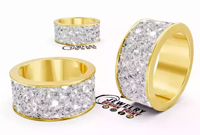 Custom Hexagon Diamond Invisible Setting Ring - Hip hop New ring