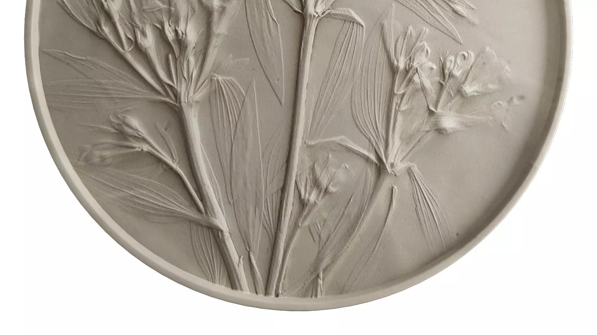 Botanical bas-relief 3D model_3