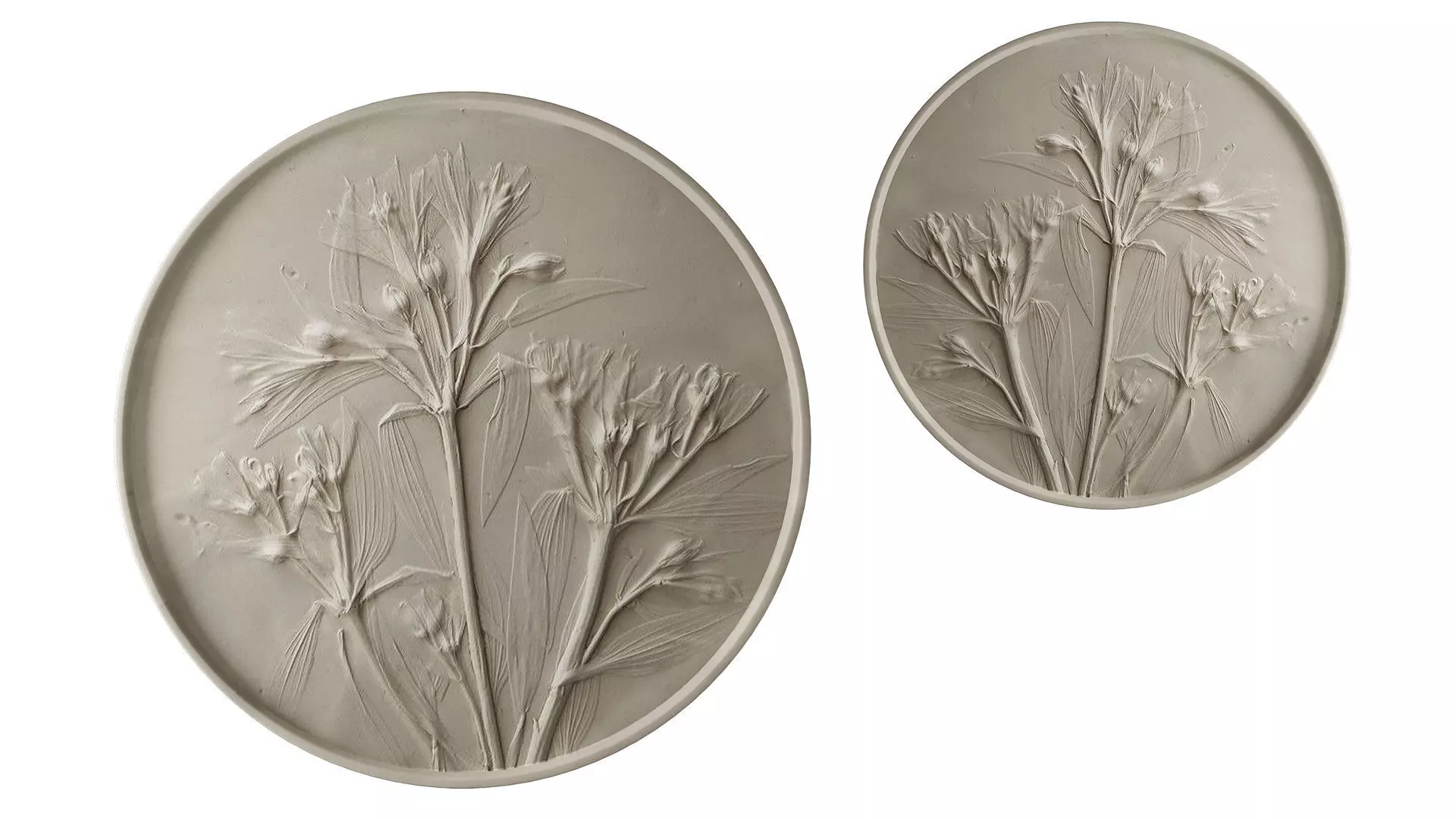 Botanical bas-relief 3D model_1