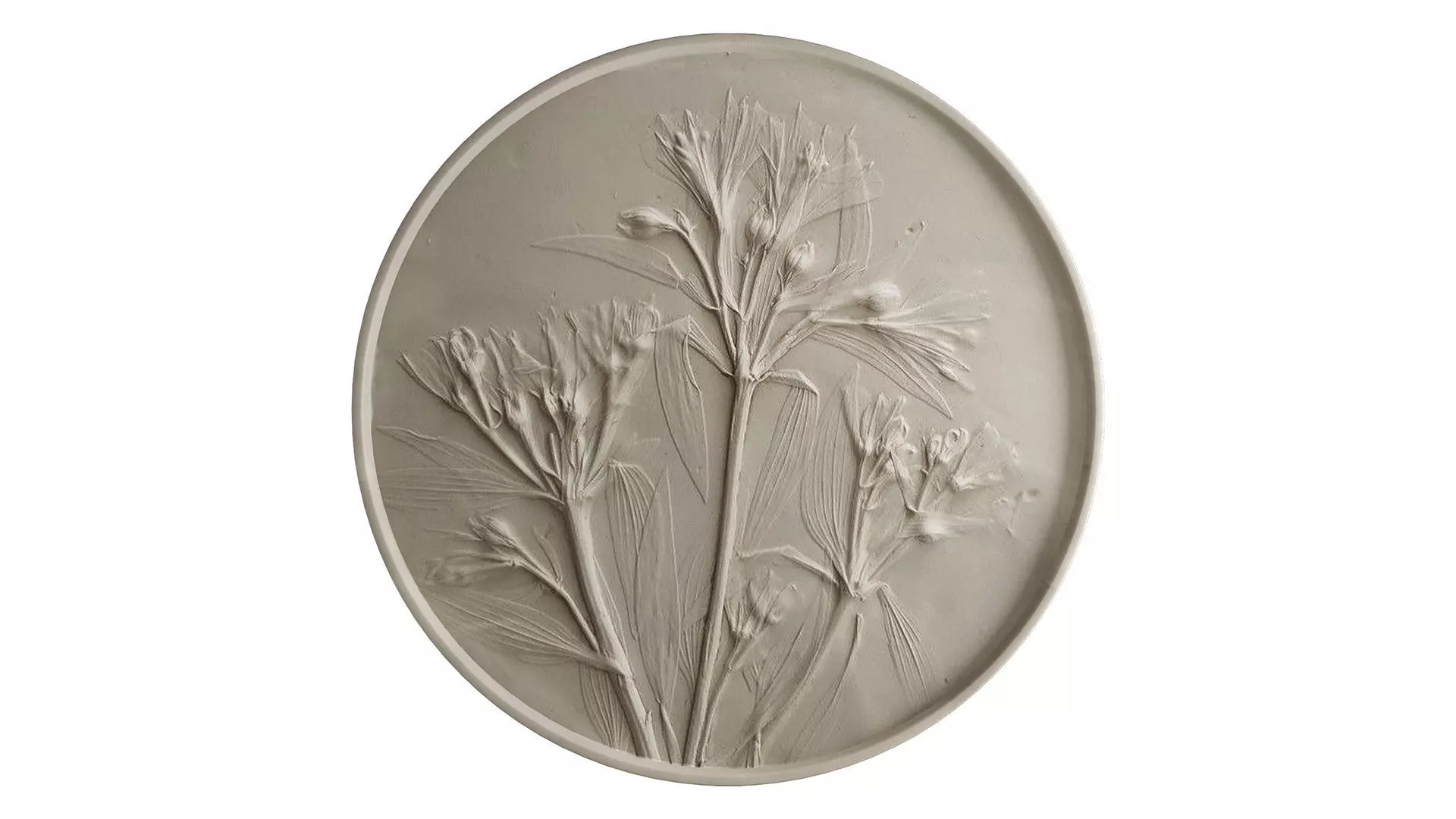 Botanical bas-relief 3D model_0