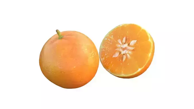 Mandarin fruit Low-poly 3D model