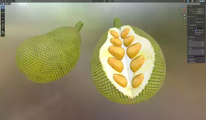 jackfruit Low-poly 3D model 6