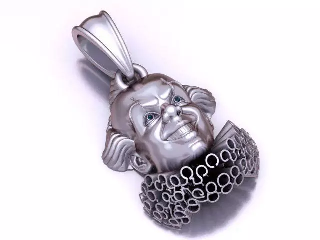 Evil Clown Pendant 3D Printable Model 3D print model_2