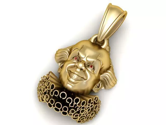 Evil Clown Pendant 3D Printable Model 3D print model_1