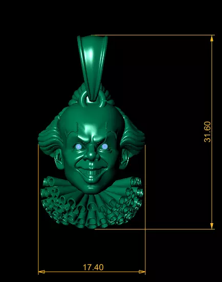 Evil Clown Pendant 3D Printable Model 3D print model_4