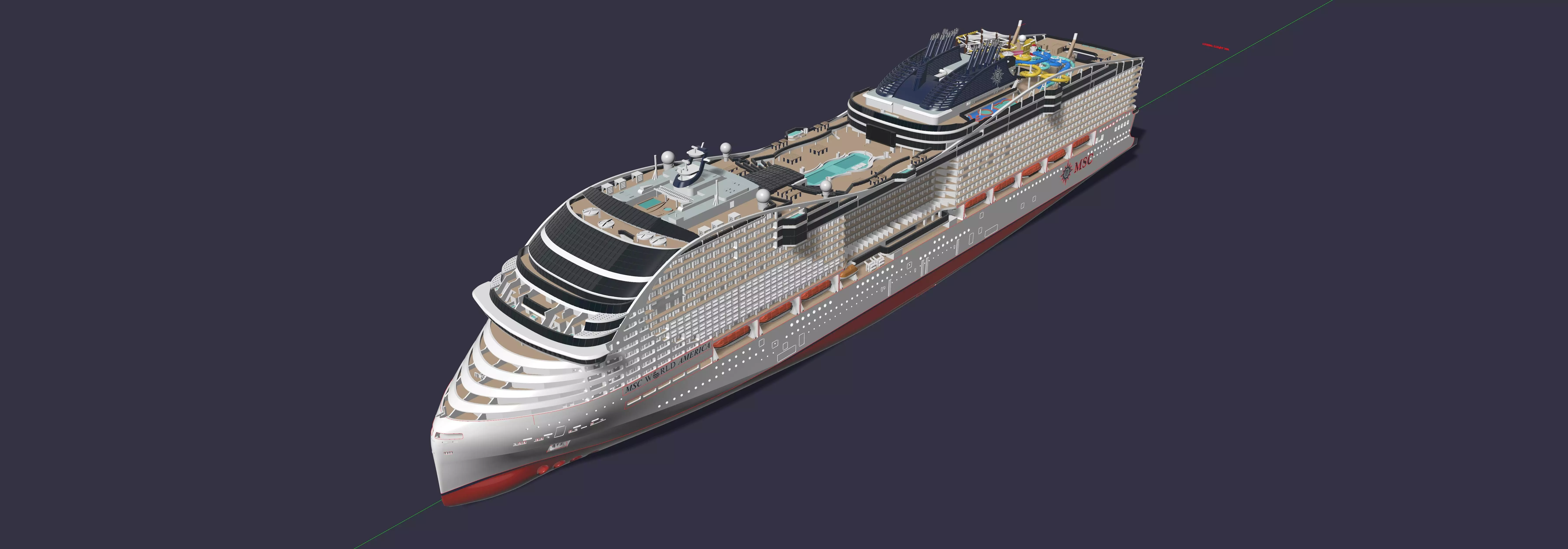 MSC WORLD AMERICA cruise ship print ready model 3D print model_5