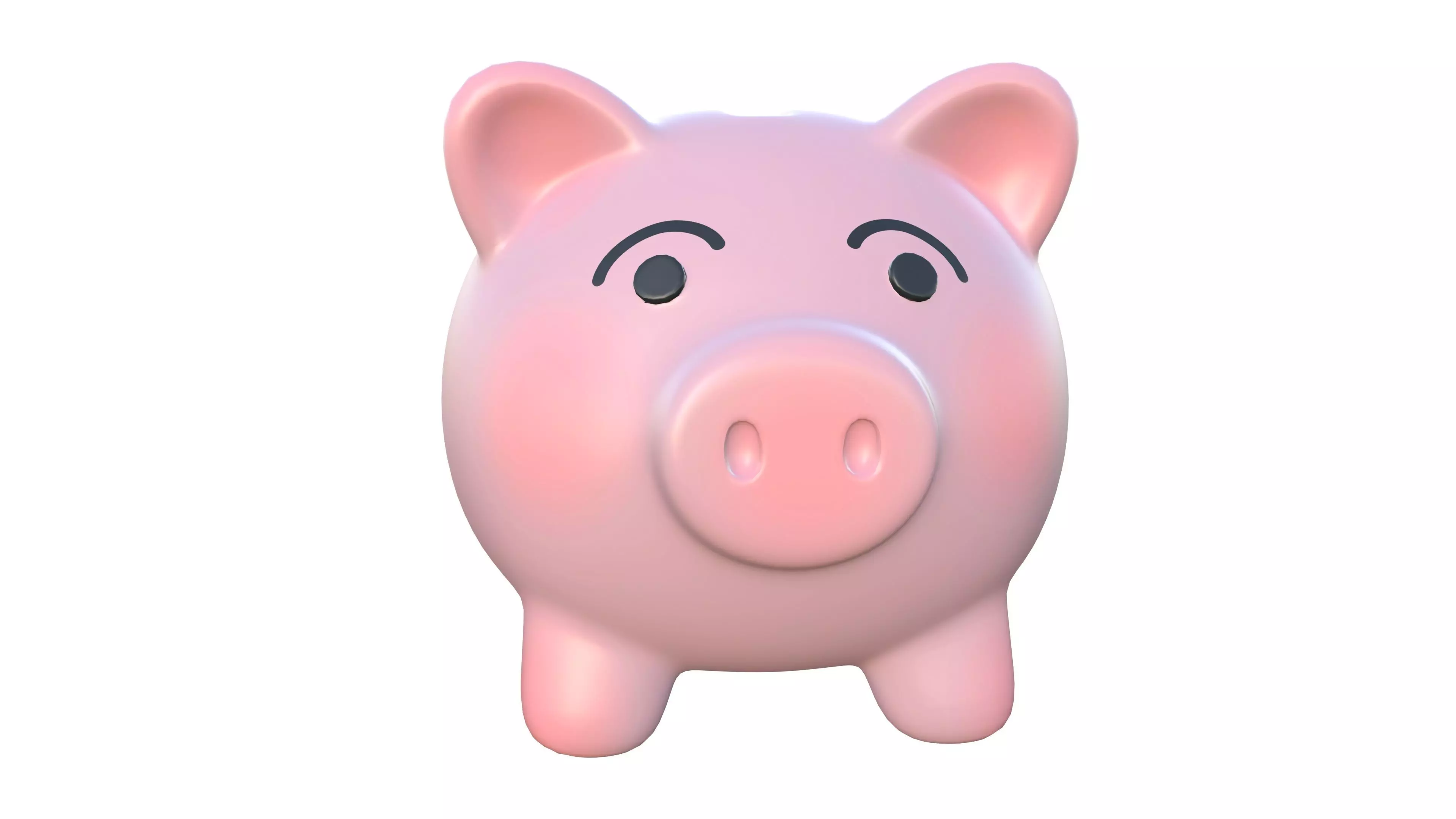 piggy bank Low-poly 3D model_2
