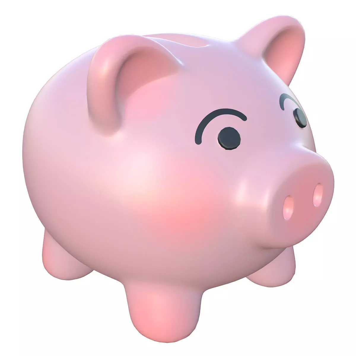 piggy bank Low-poly 3D model_5
