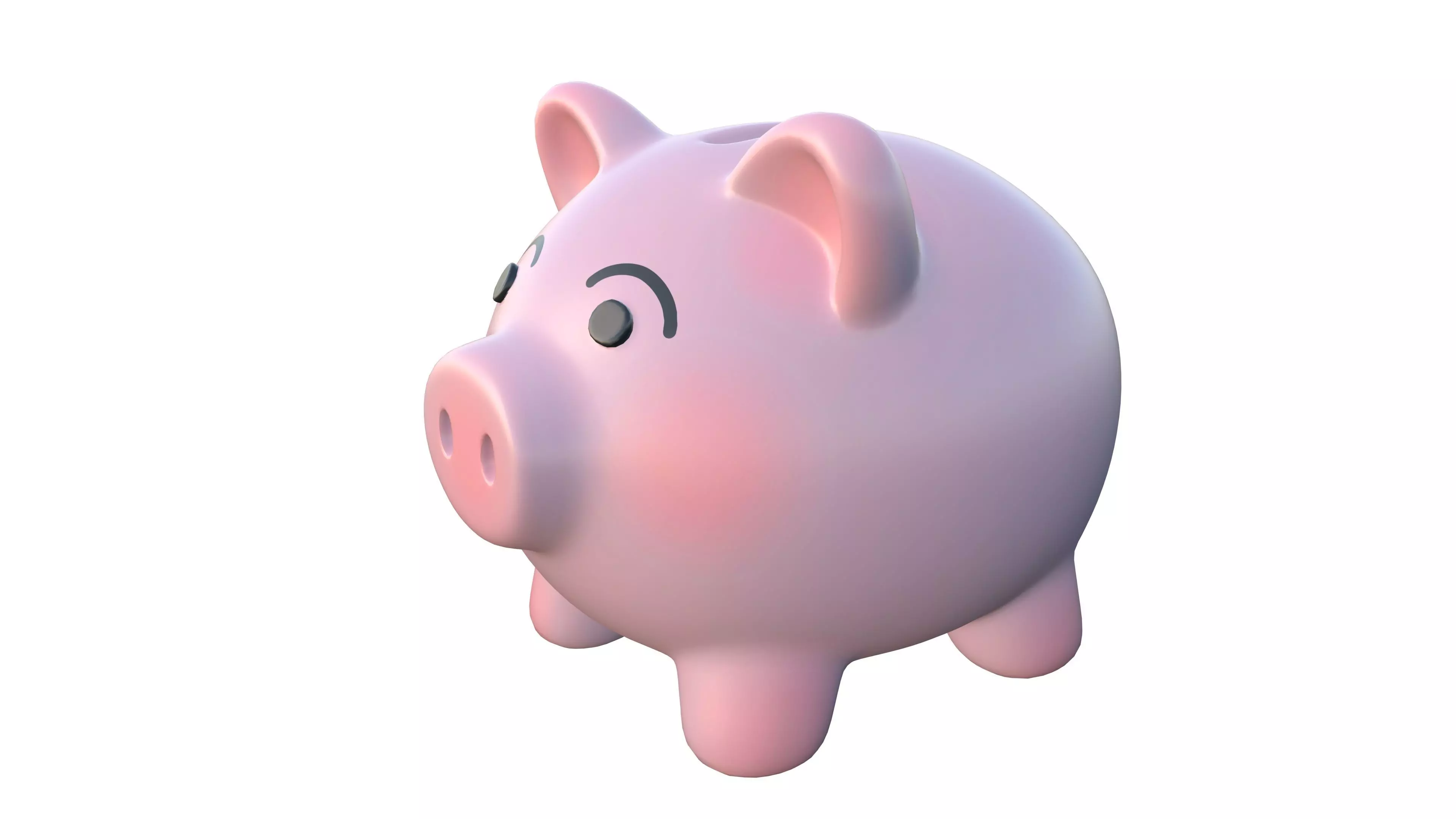piggy bank Low-poly 3D model_1