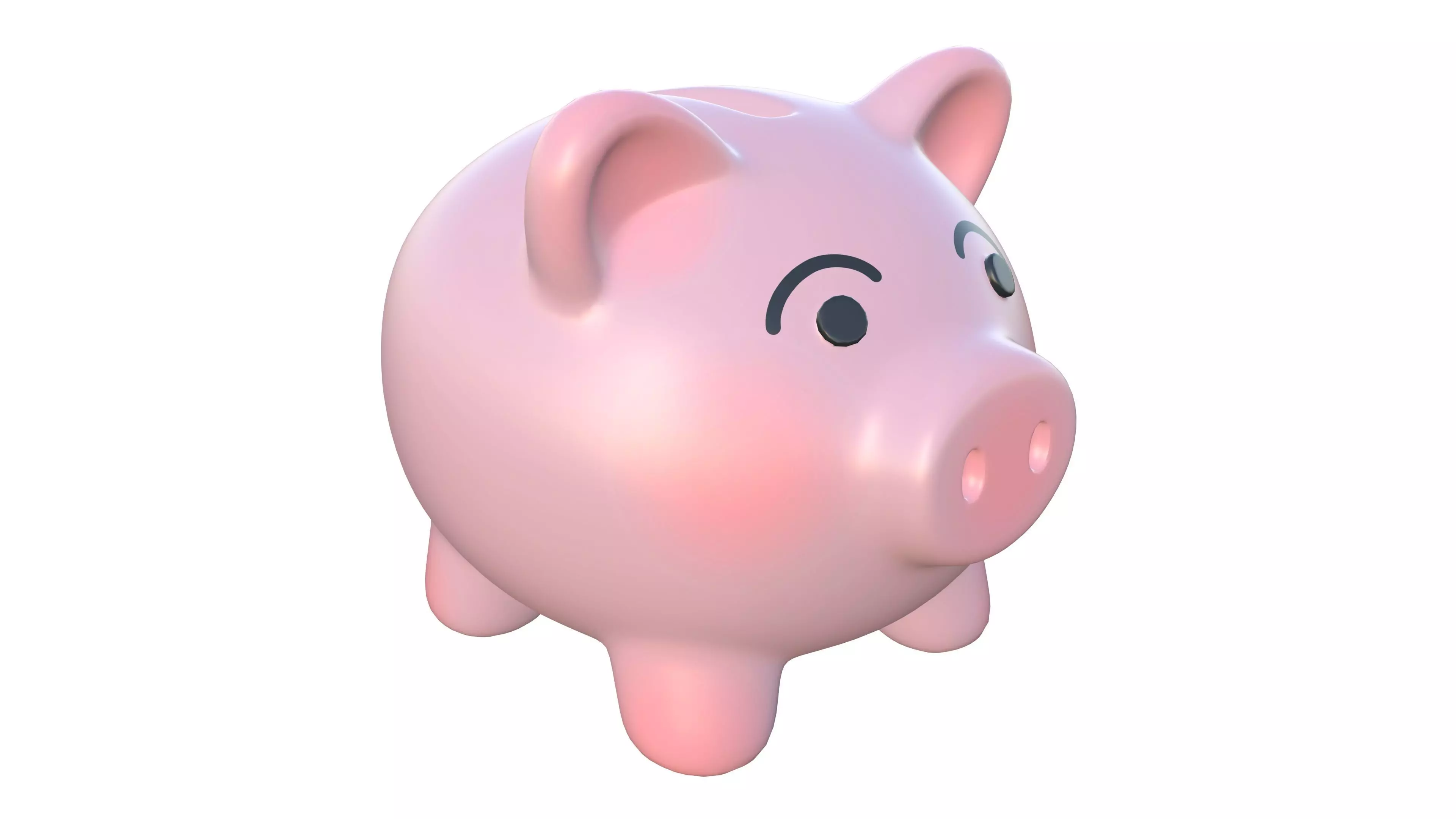 piggy bank Low-poly 3D model_0