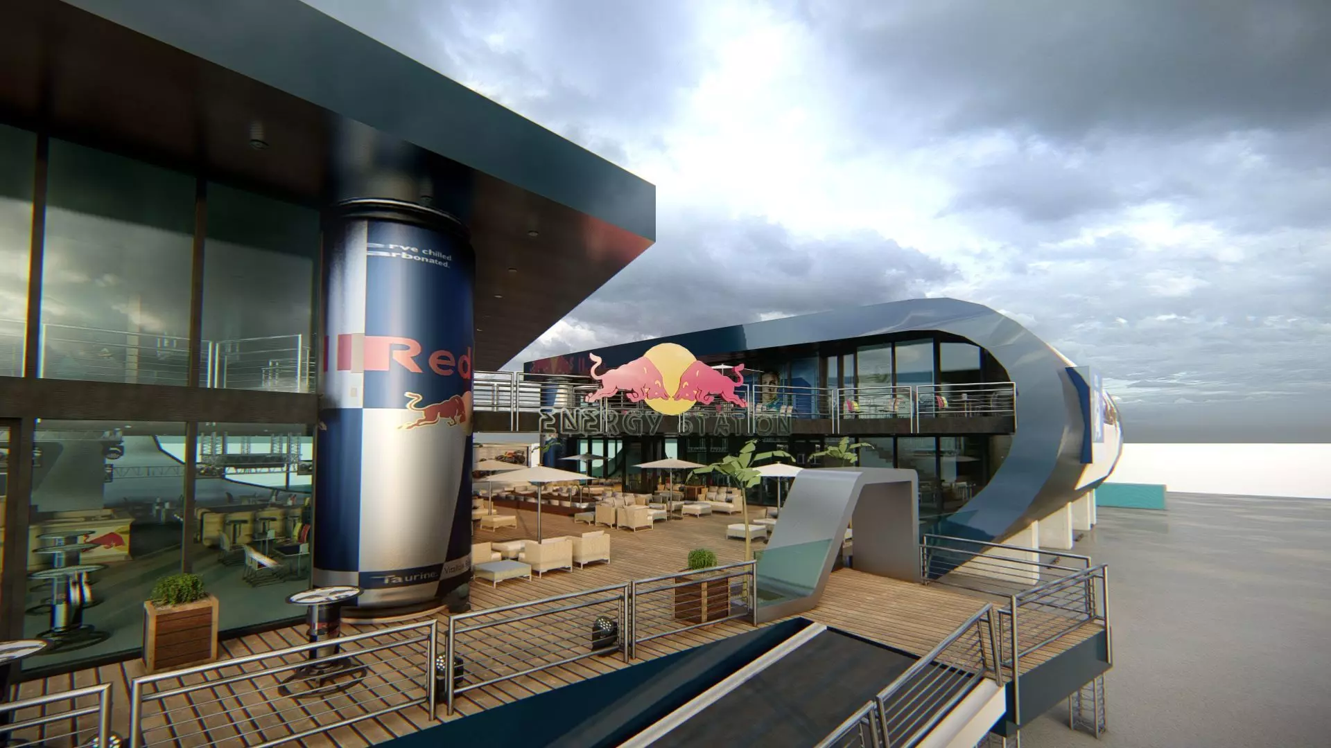 Red Bull Paddock Concept 3D model_0