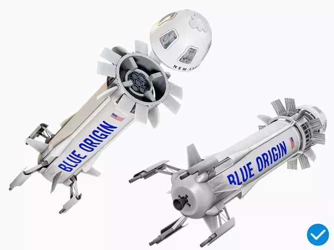 New Shepard Reusable Spacecraft - Blue Origin Spaceship PBR