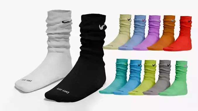 Nike  socks folded Low-poly 3D model
