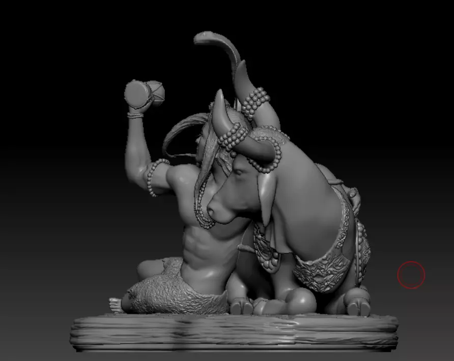 Lord Shiva with Nandi  Detailed 3D Printable Sculpture 3D print model_5