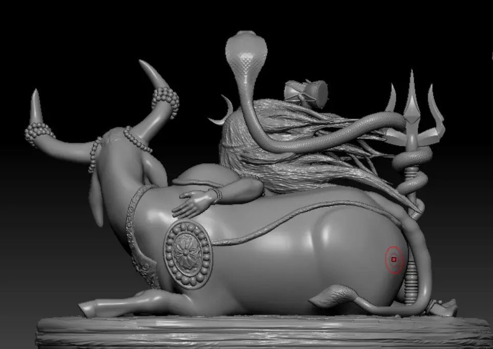 Lord Shiva with Nandi  Detailed 3D Printable Sculpture 3D print model_6