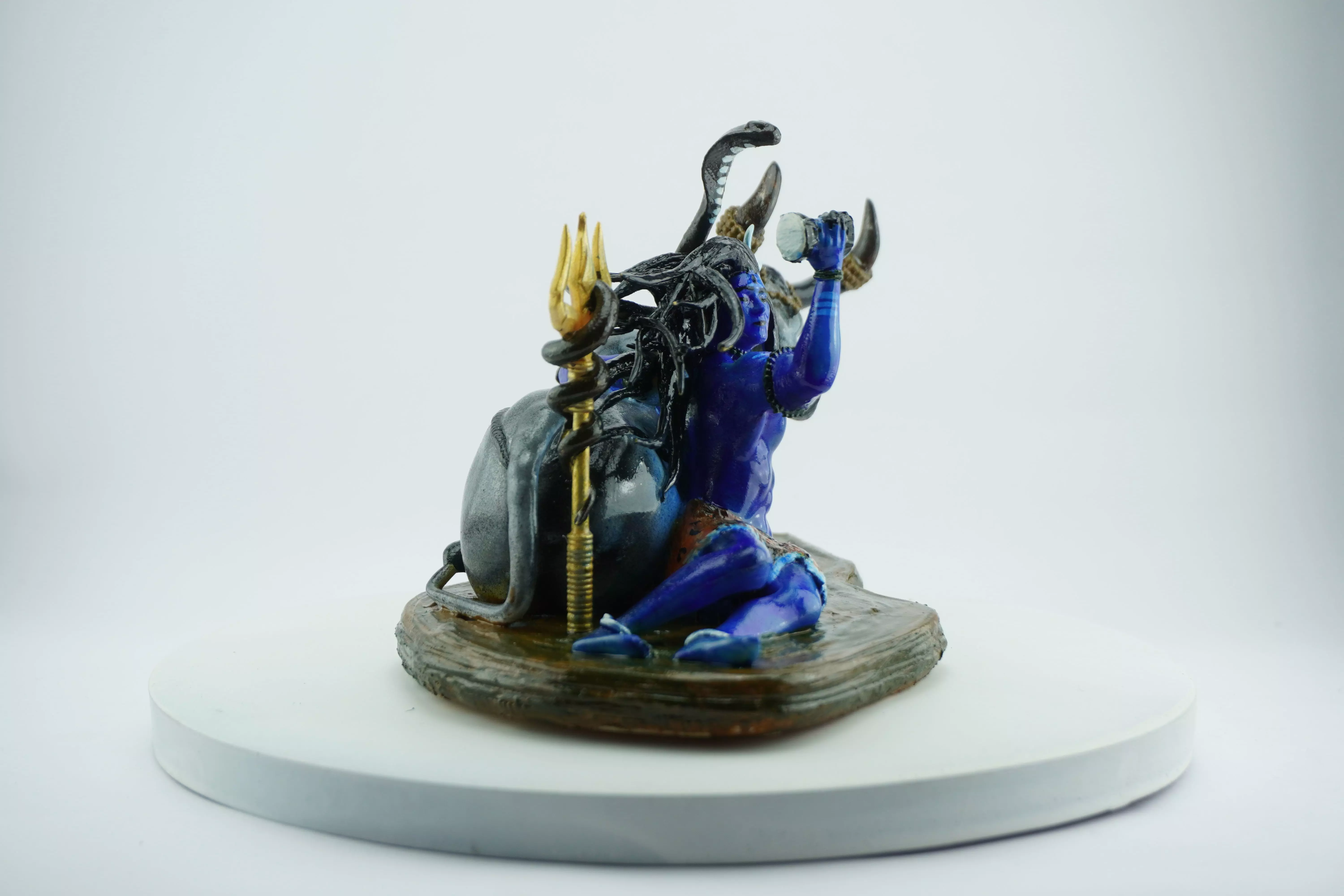 Lord Shiva with Nandi  Detailed 3D Printable Sculpture 3D print model_3