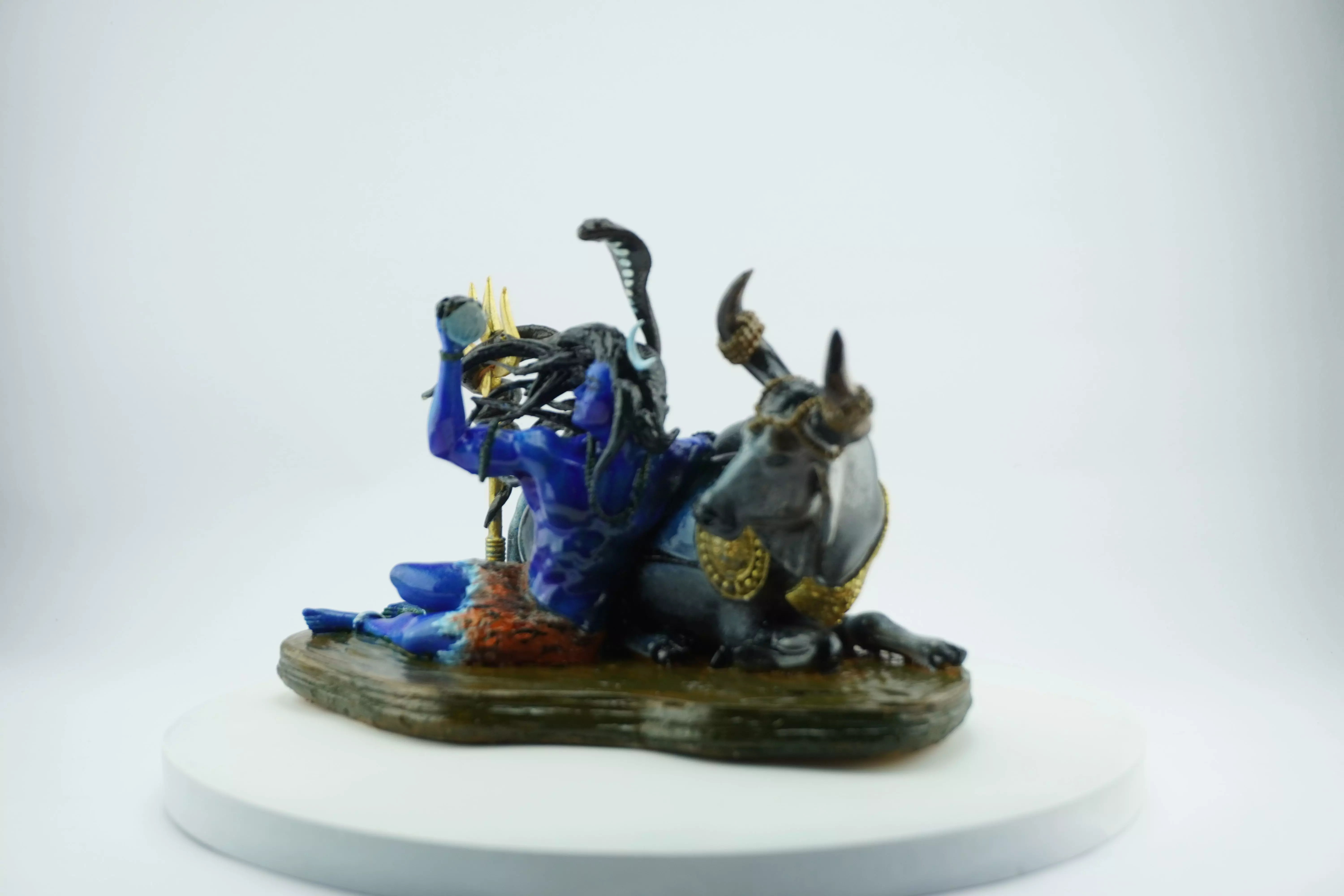 Lord Shiva with Nandi  Detailed 3D Printable Sculpture 3D print model_1