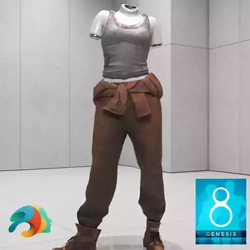 Prision Break Female Outfit  for Genesis 8 Female