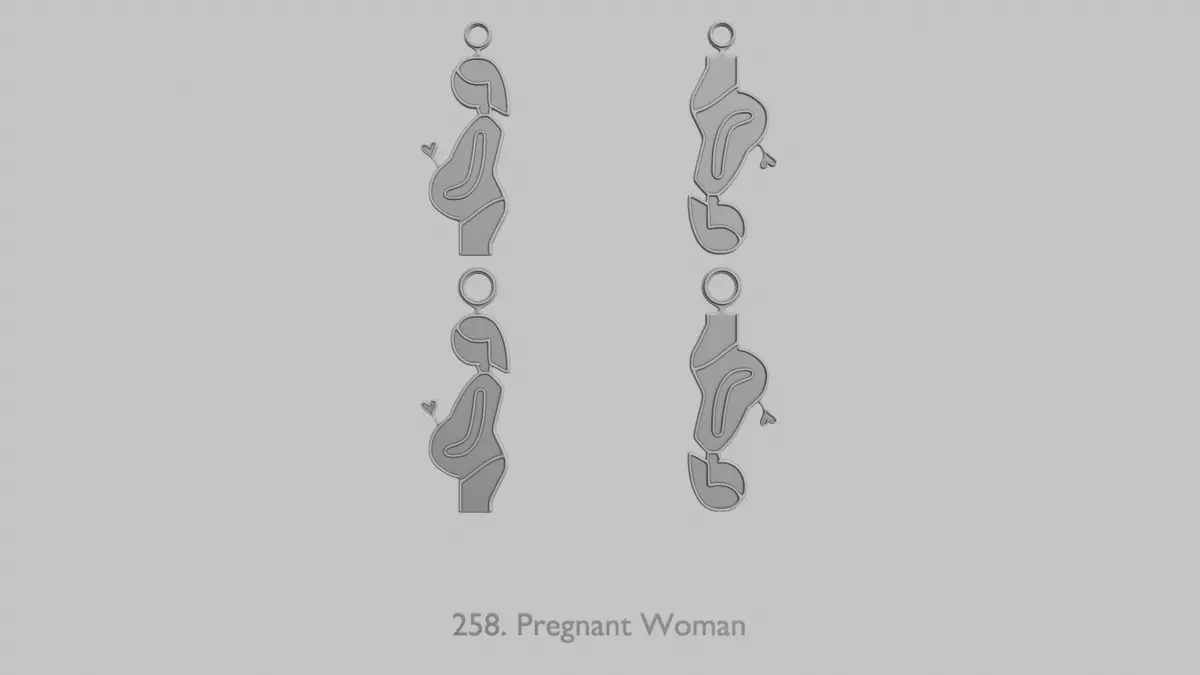 Character Icon Pendants Full Body Action Free 3D model_1