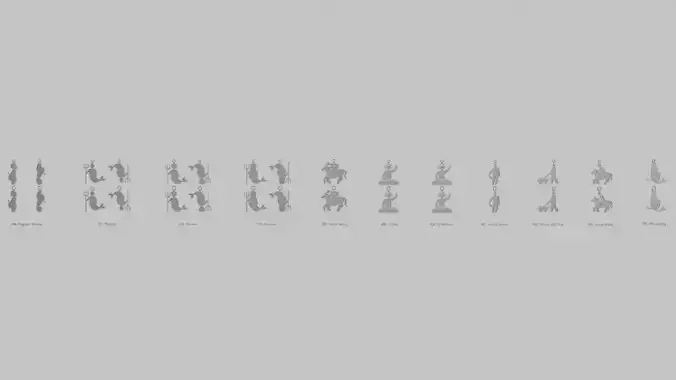 Character Icon Pendants Full Body Action