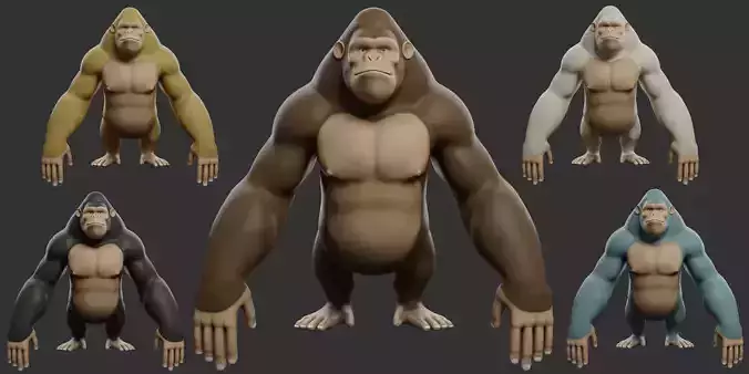 Stylized Gorilla Topology Uv Map