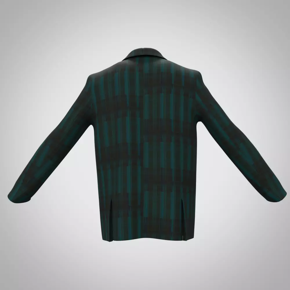 3d model mens blazer and denim pant 3d clothing Low-poly 3D model_3