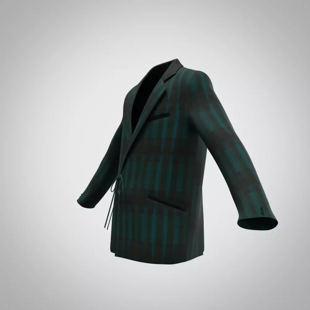 3d model mens blazer and denim pant 3d clothing Low-poly 3D model_4