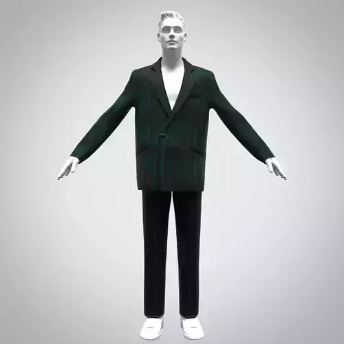 3d model mens blazer and denim pant 3d clothing