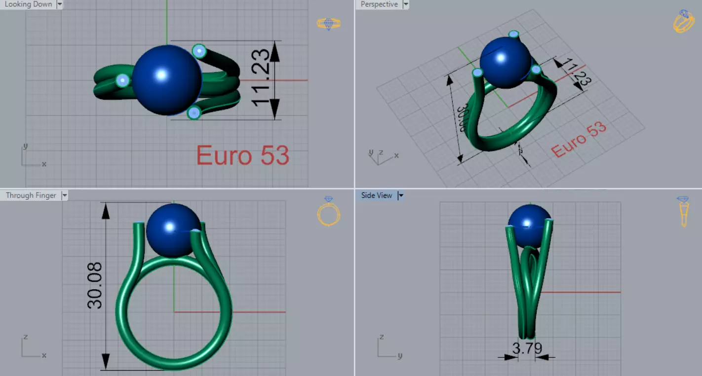 The Ocean Luster STL 3D pearl Ring Collection _40