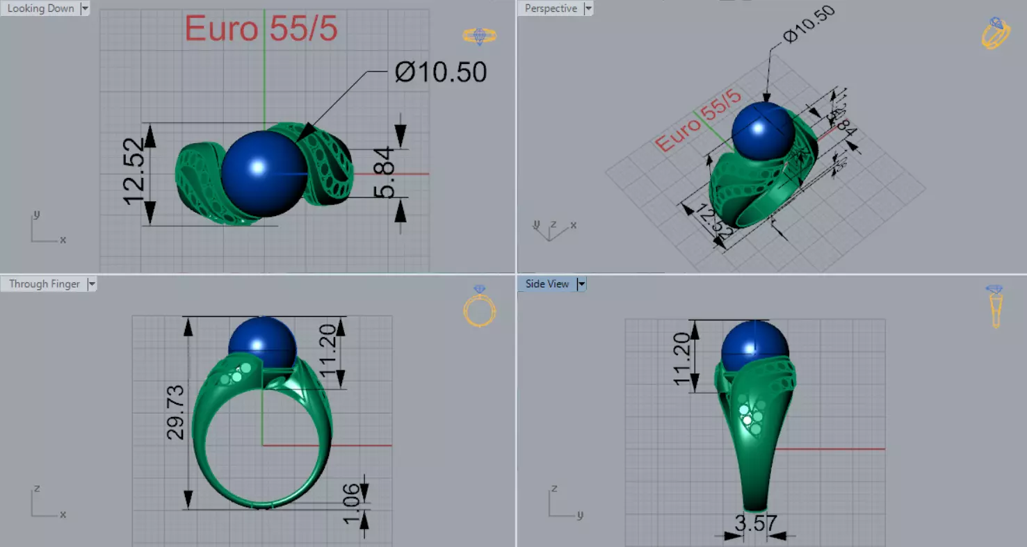 The Ocean Luster STL 3D pearl Ring Collection _28