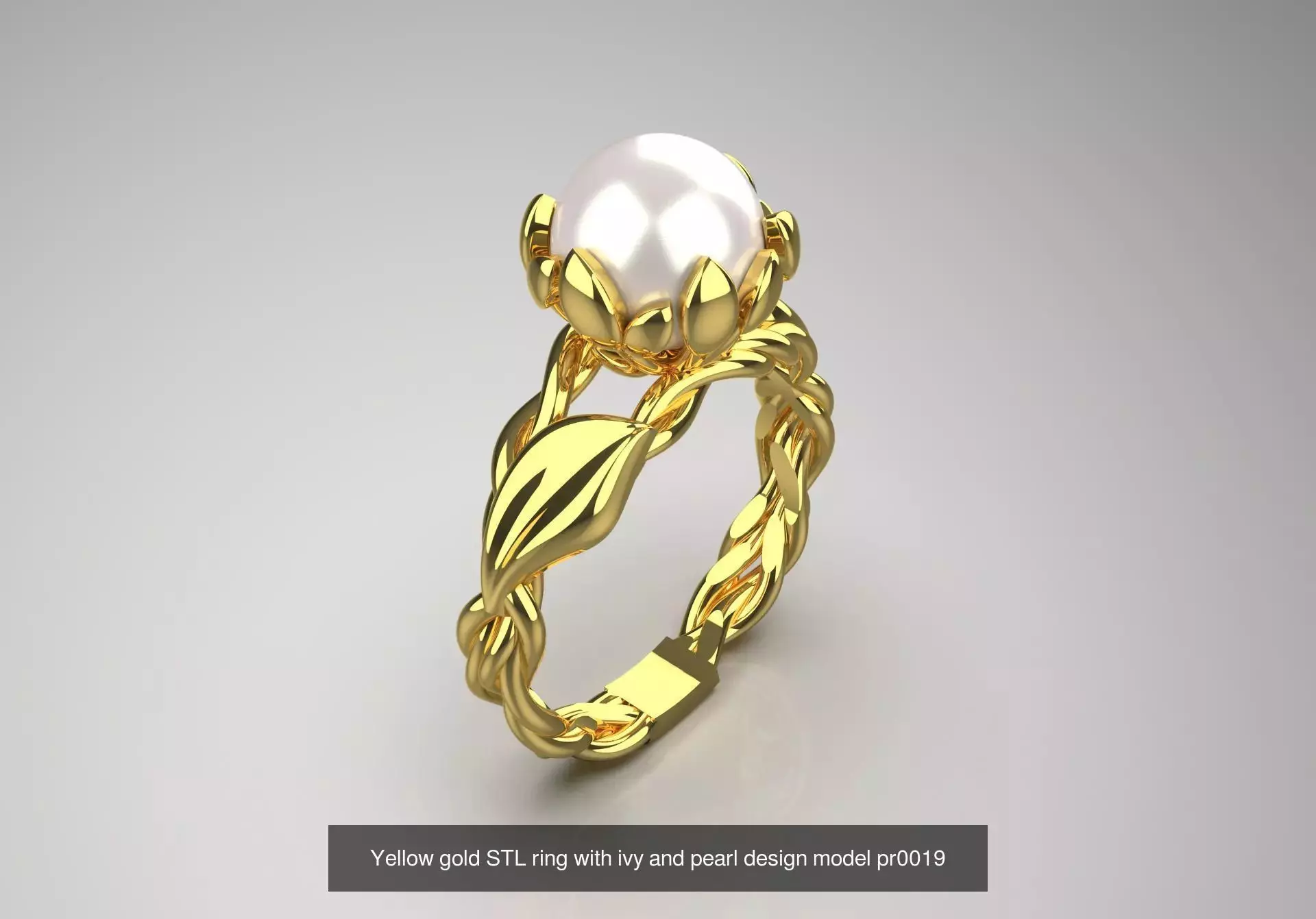 The Ocean Luster STL 3D pearl Ring Collection _2