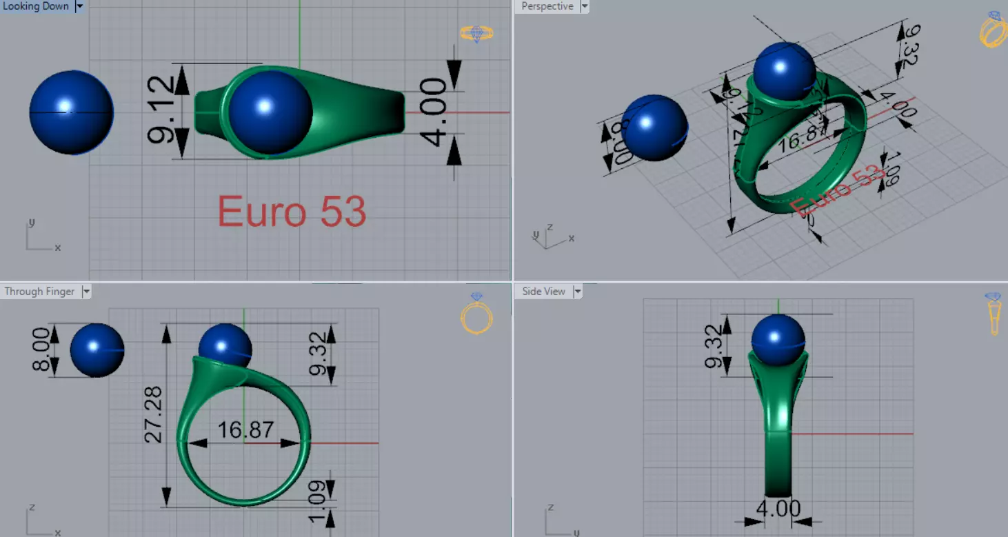 The Ocean Luster STL 3D pearl Ring Collection _14