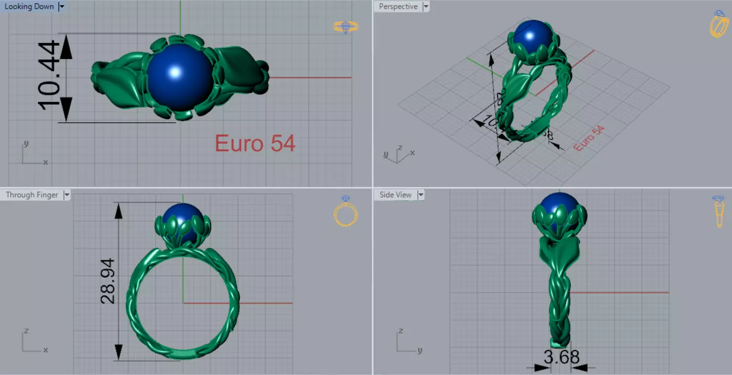 The Ocean Luster STL 3D pearl Ring Collection _34