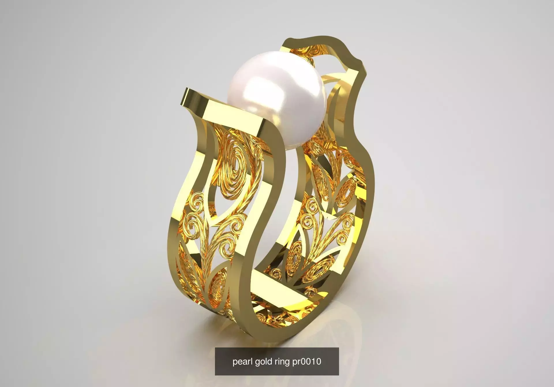 The Ocean Luster STL 3D pearl Ring Collection _4