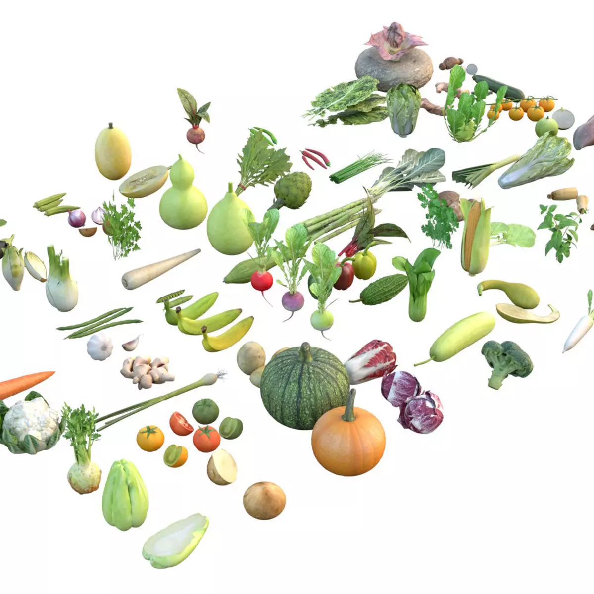 Vegetable 3d model collection Low-poly 3D model