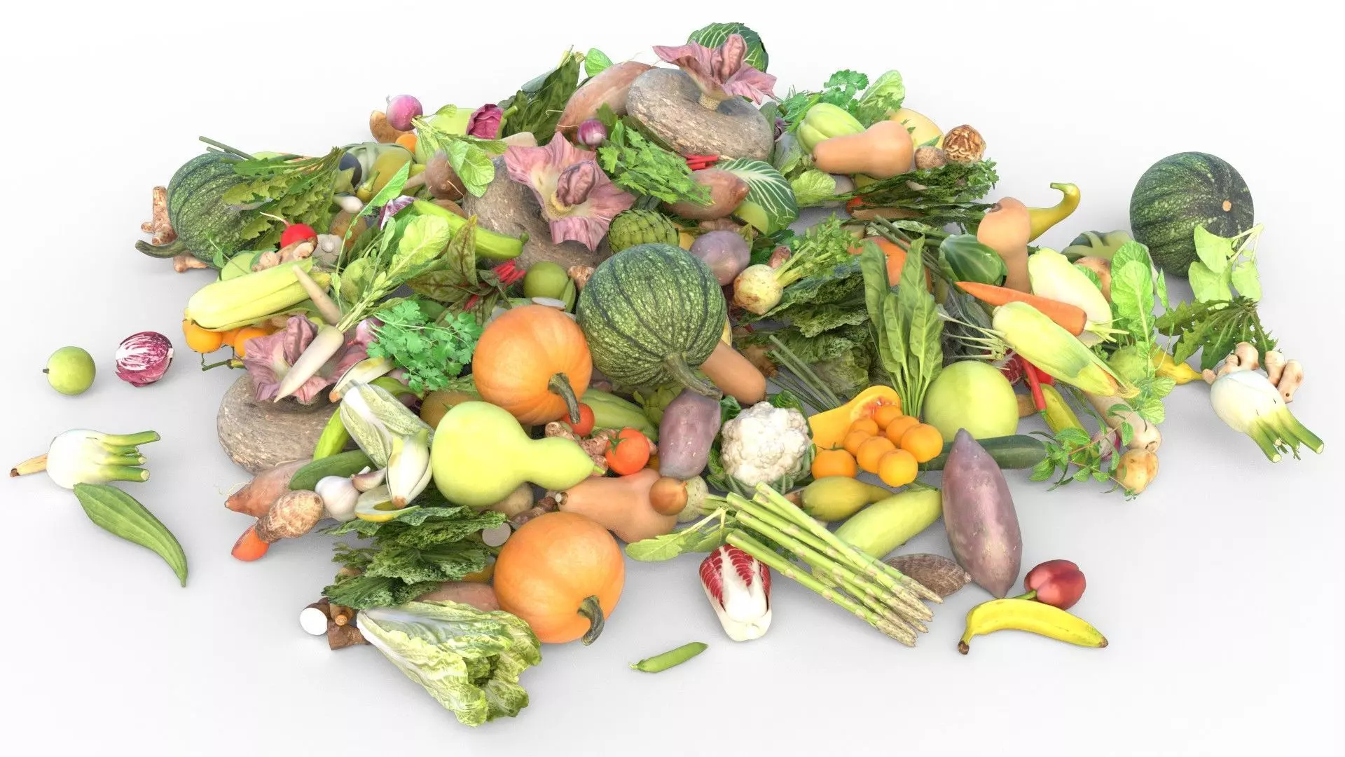 vegetable pile Low-poly 3D model