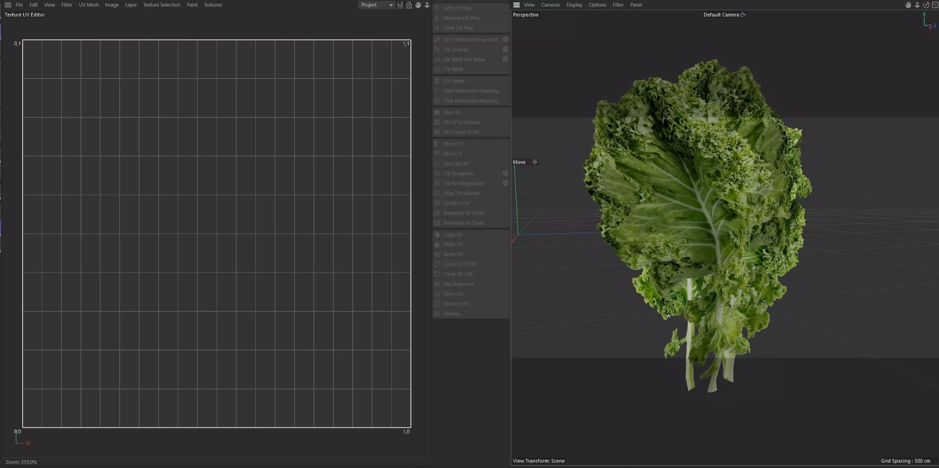Kale leaf Low-poly 3D model_7