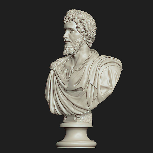 Printable bust of Septimius Severus Emperor 3D print model_5
