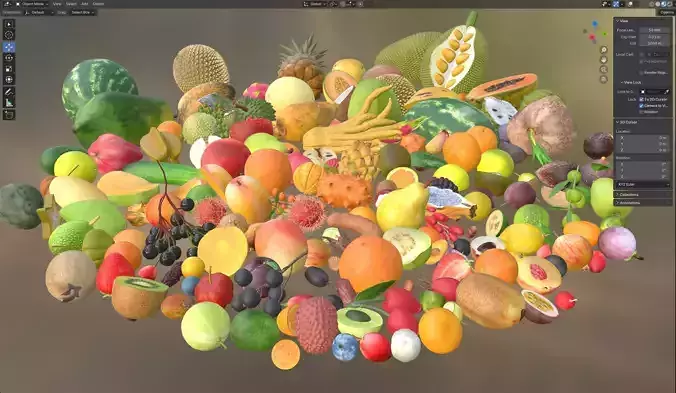 Fruits Pile  Low-poly 3D model 5