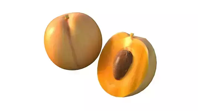 Apricot fruit  Low-poly 3D model 3