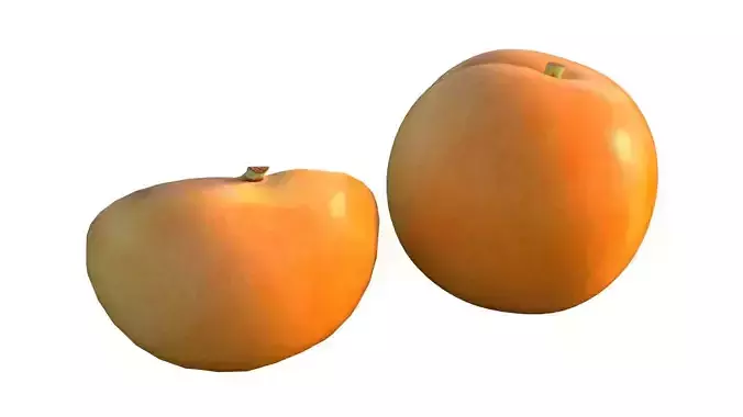 Apricot fruit  Low-poly 3D model 5