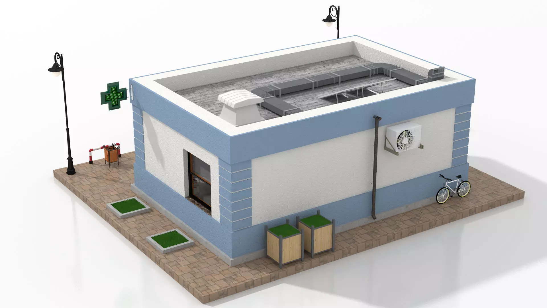 Pharmacy  Low-poly 3D model_5