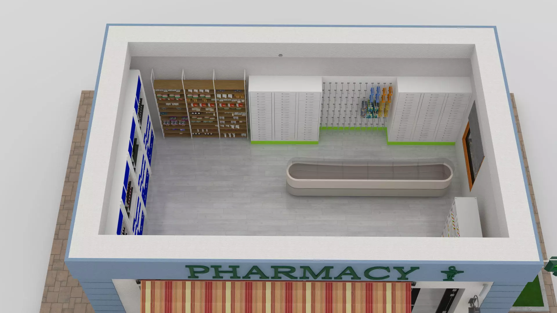 Pharmacy  Low-poly 3D model_9