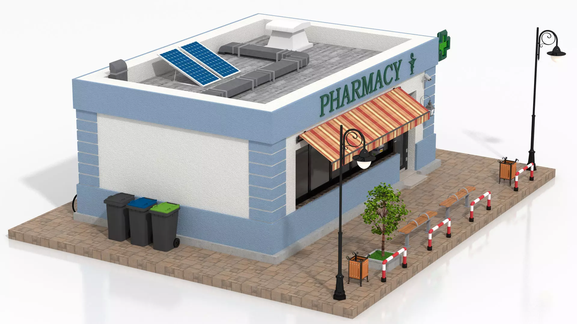 Pharmacy  Low-poly 3D model_2