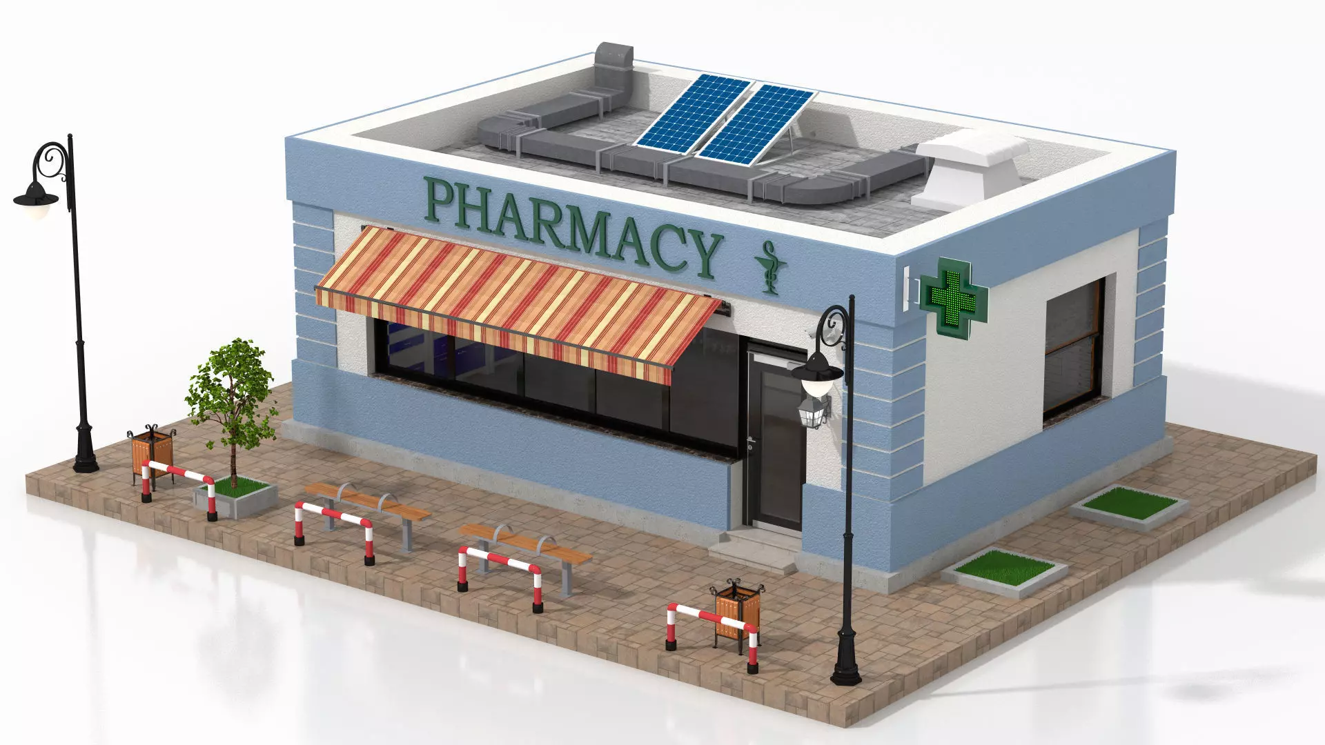 Pharmacy  Low-poly 3D model_0