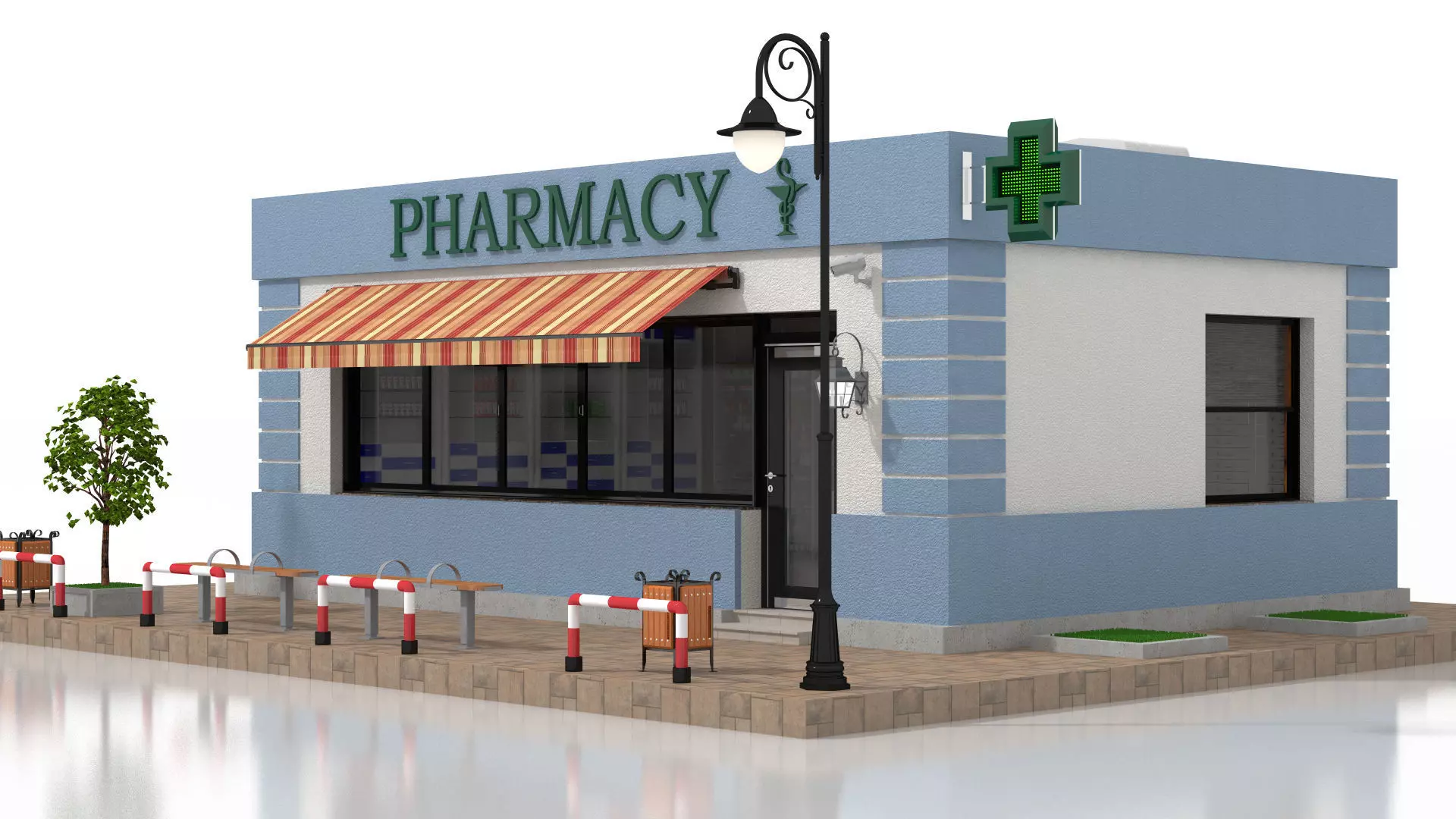 Pharmacy  Low-poly 3D model_8
