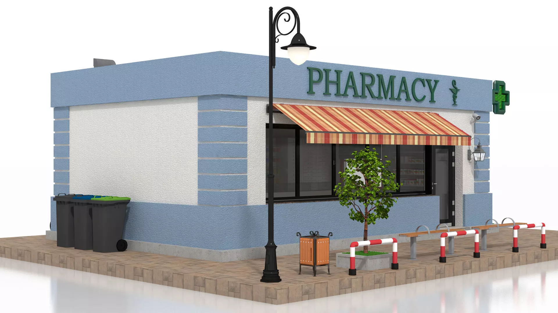 Pharmacy  Low-poly 3D model_6