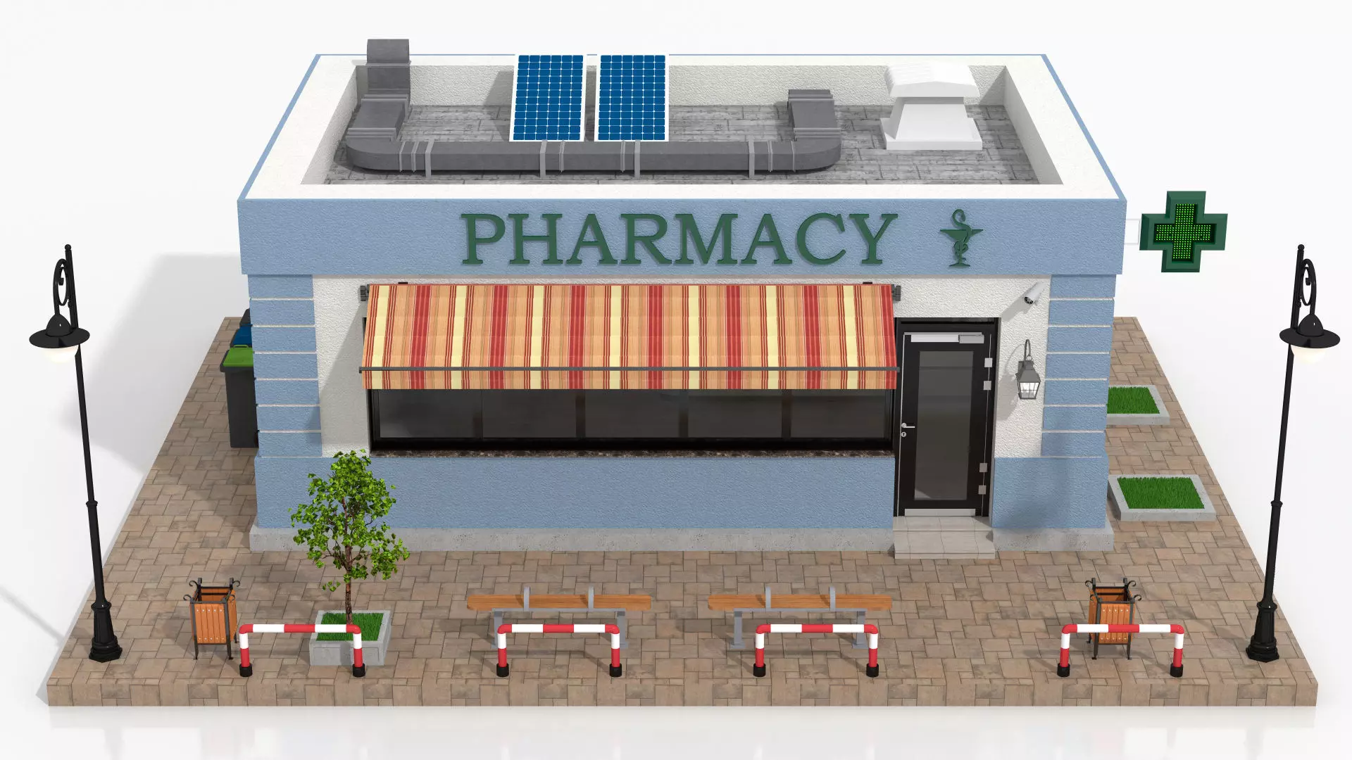 Pharmacy  Low-poly 3D model_4