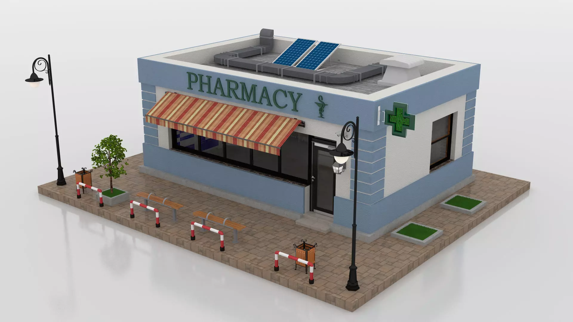 Pharmacy  Low-poly 3D model_7
