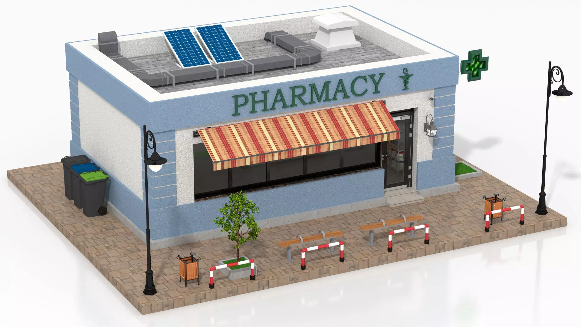Pharmacy  Low-poly 3D model_1